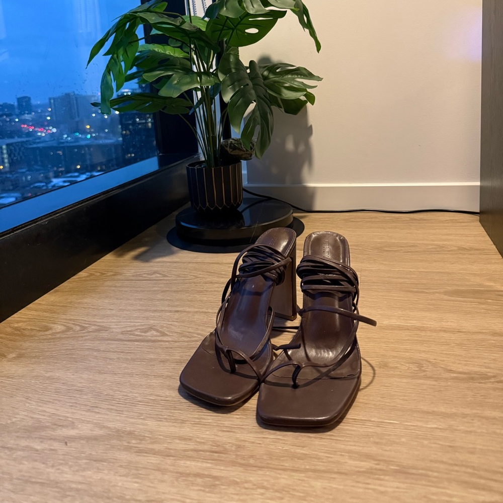 H&M Dark Brown Strappy Heels